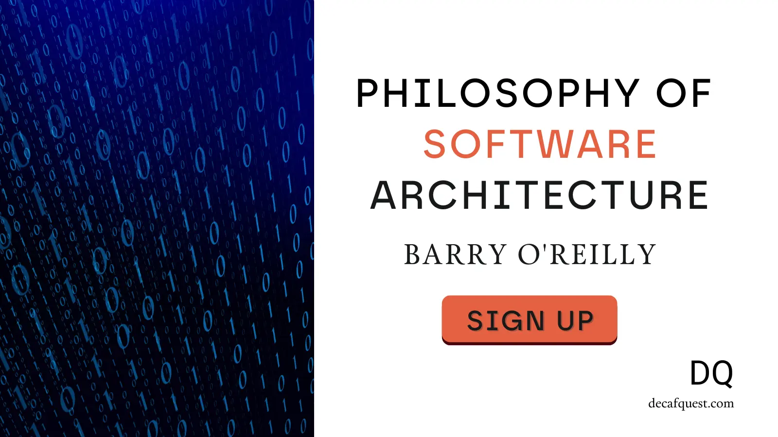Philosophy of Software Architecture course banner featuring instructor Barry O’Reilly